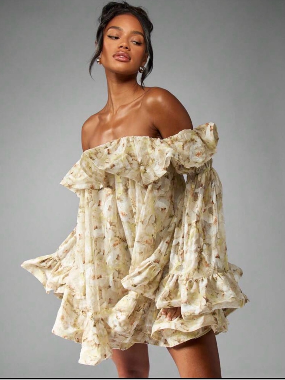 This is the Missguided Chiffon Off-Shoulder Mini